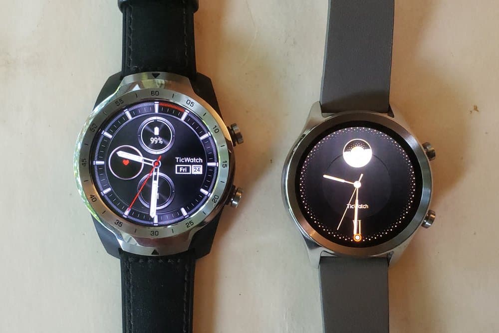 Ticwatch C2 vs Ticwatch Pro main screen