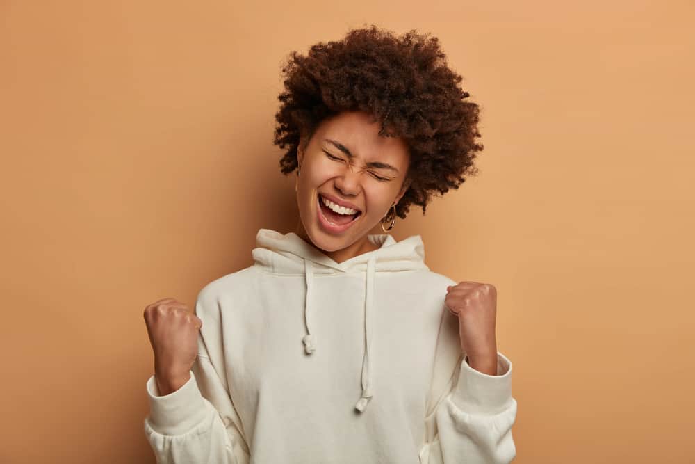 Woman wearing hoodie