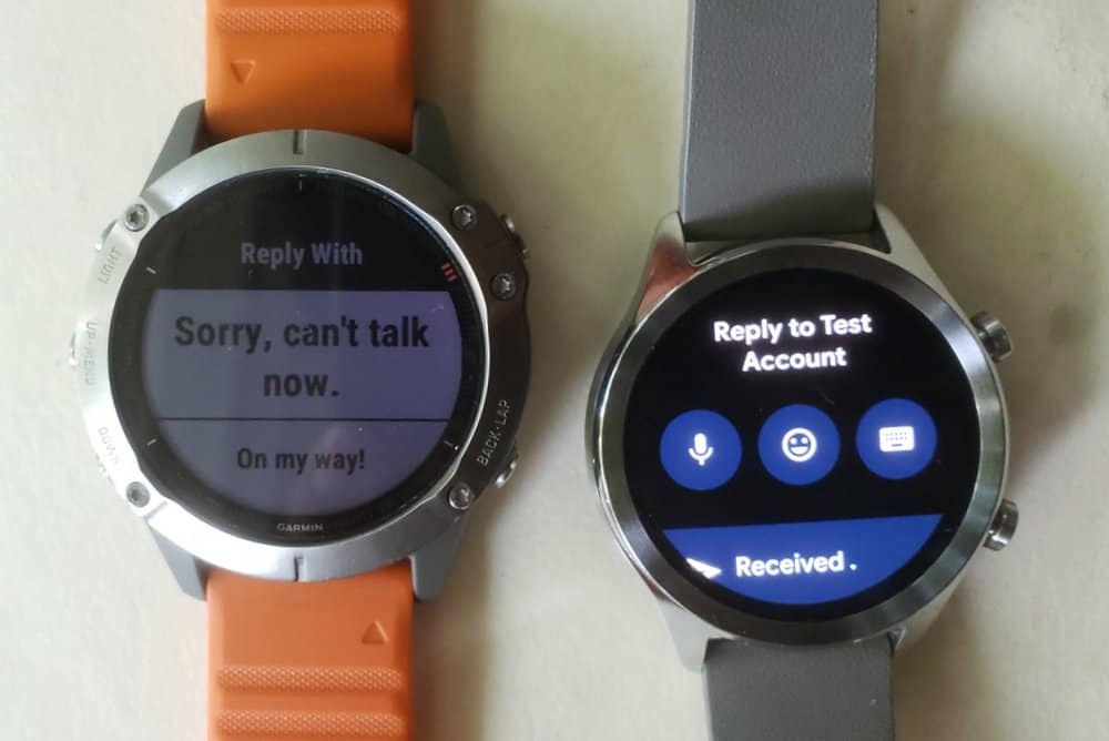 ticwatch c2 vs garmin fenix 6 reply to texts