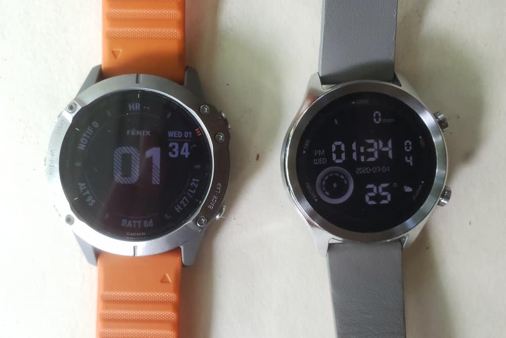 ticwatch c2 vs garmin fenix 6 main screen