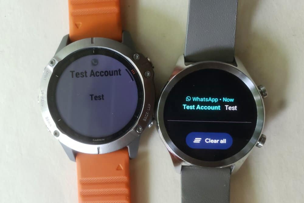 ticwatch c2 vs garmin fenix 6 text and emails