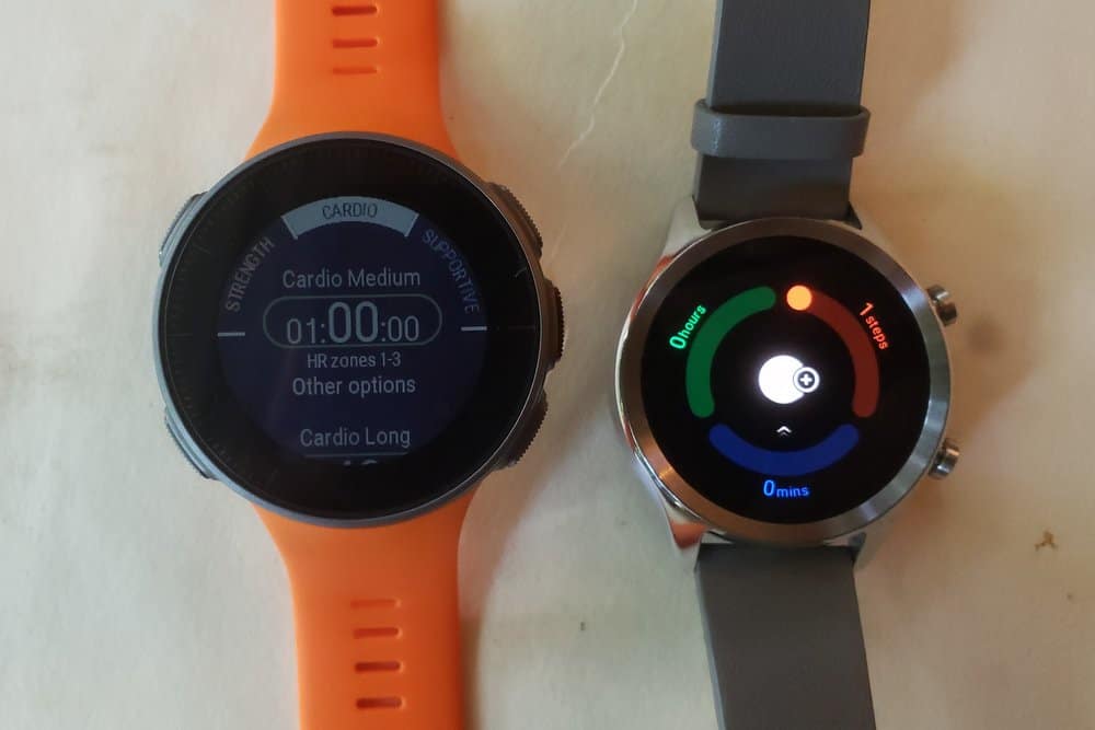 ticwatch c2 vs polar vantage v tichealth activity
