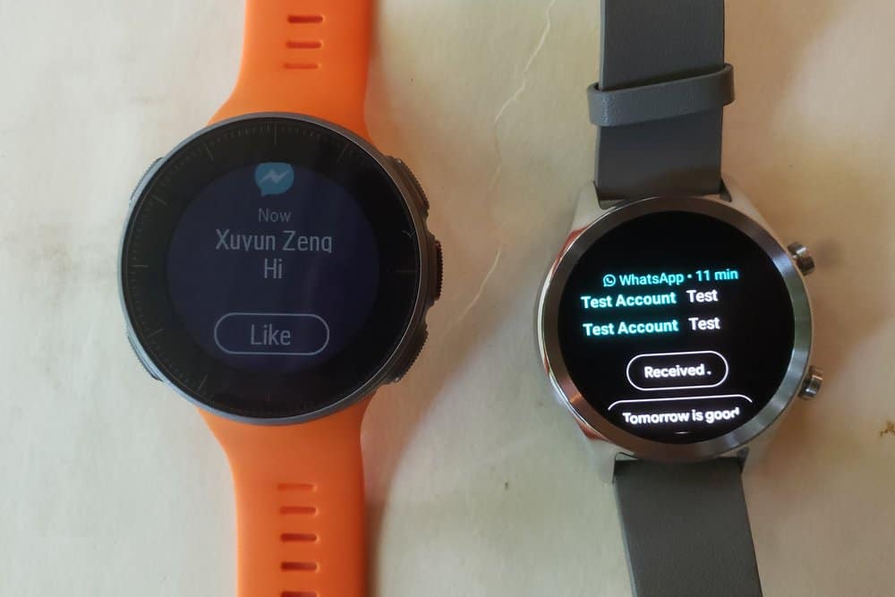 ticwatch c2 vs polar vantage v texts