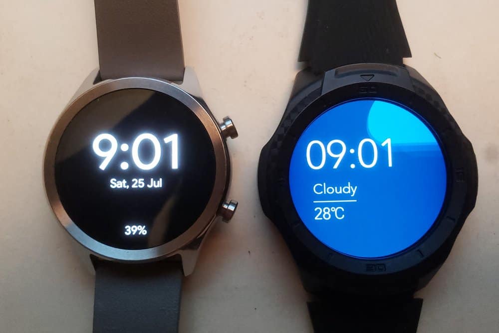 Ticwatch C2 vs Ticwatch S2 watch faces