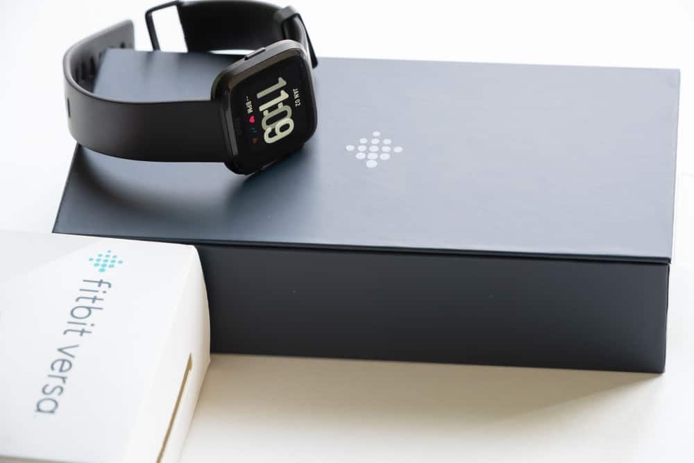 A close look at a brand new Fitbit Versa off the box.