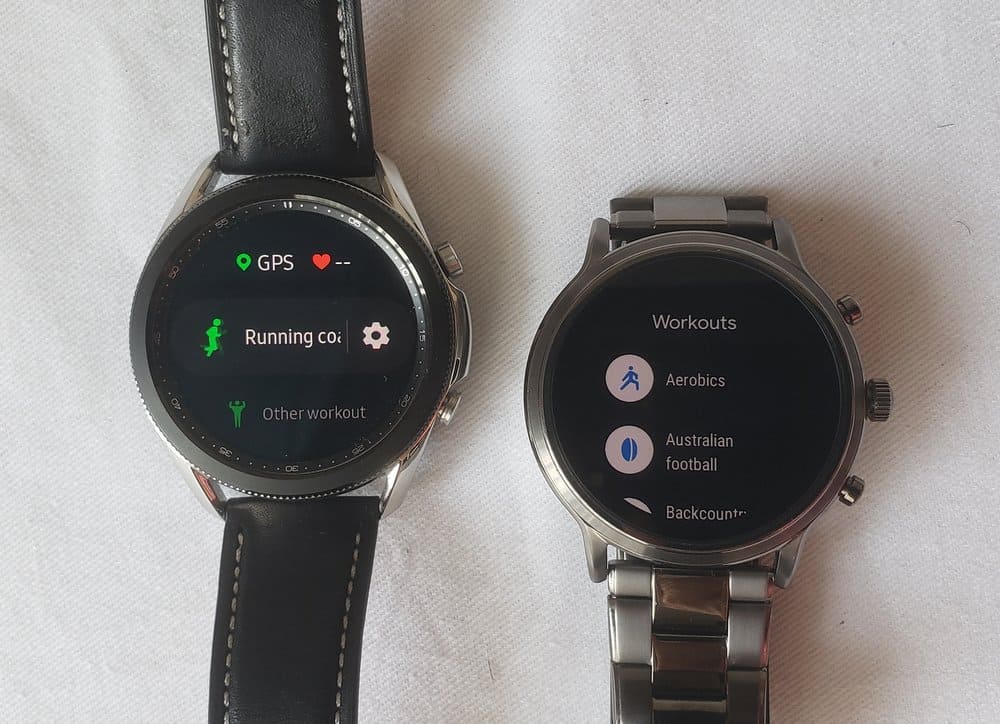 Samsung Galaxy Watch 3 vs Fossil Gen 5 Carlyle sport workout