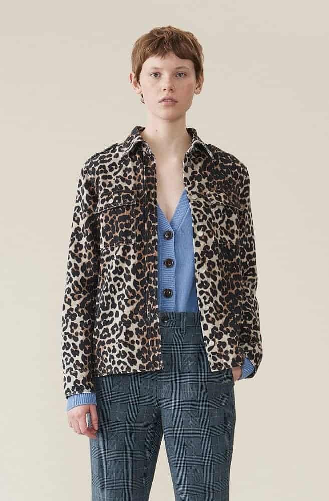 The Denim Leopard Print Shirt from Ganni.