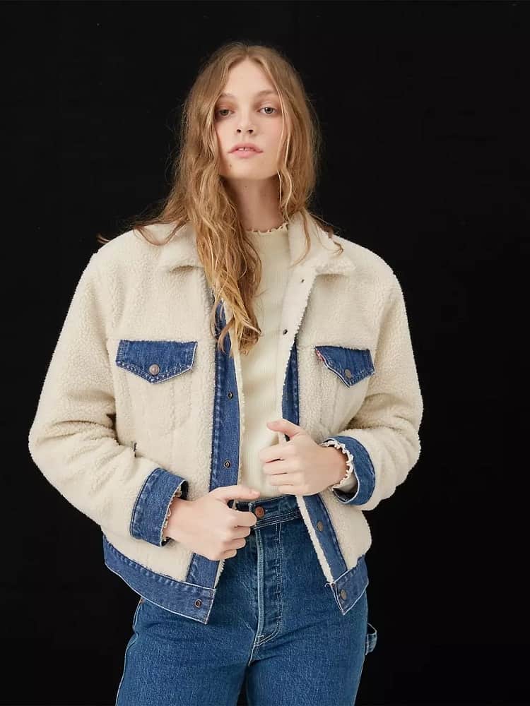 Ex Boyfriend Sherpa Pierced Trucker Jacket from Levi's.