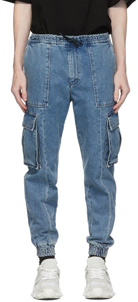 Juunj Blue Denim Cargo Pants from Ssense.