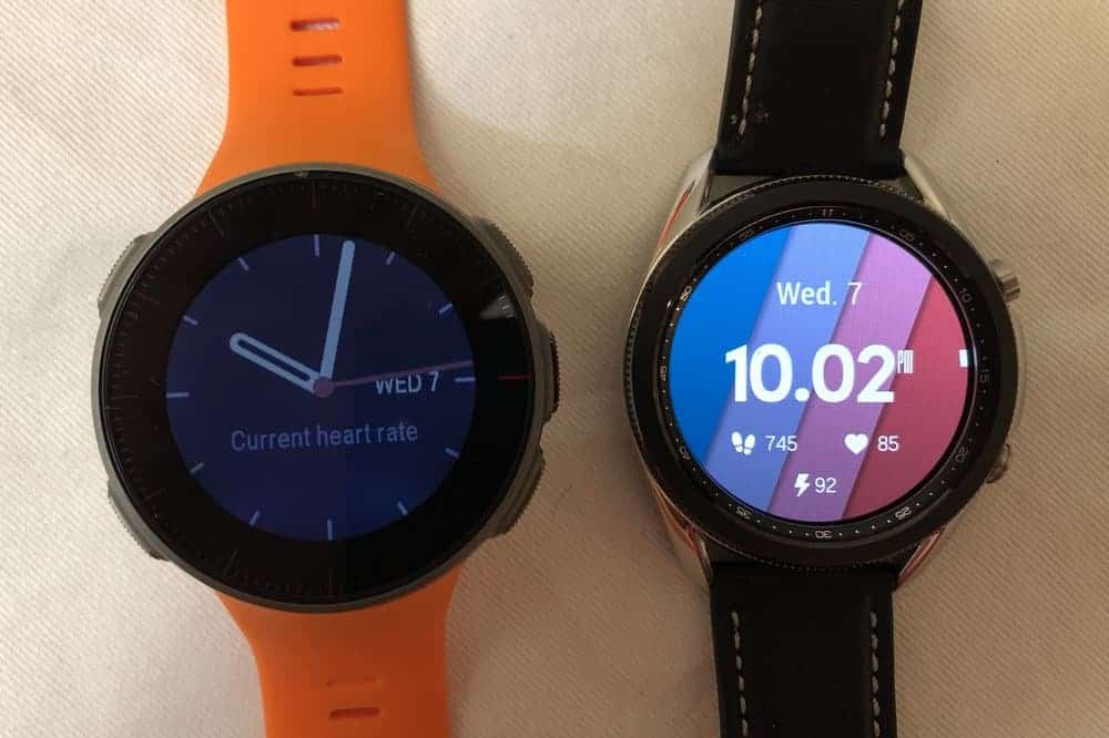 Samsung Galaxy Watch3 vs Polar Vantage V watch face