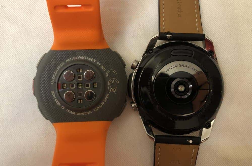 Samsung Galaxy Watch3 vs Polar Vantage V heart rate sensor