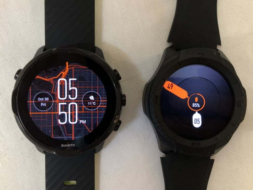 Suunto 7 vs Ticwatch S2 watch faces