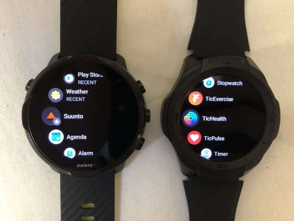 Suunto 7 vs Ticwatch S2 apps