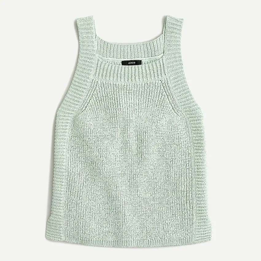 A mint green sweater tank from J Crew.