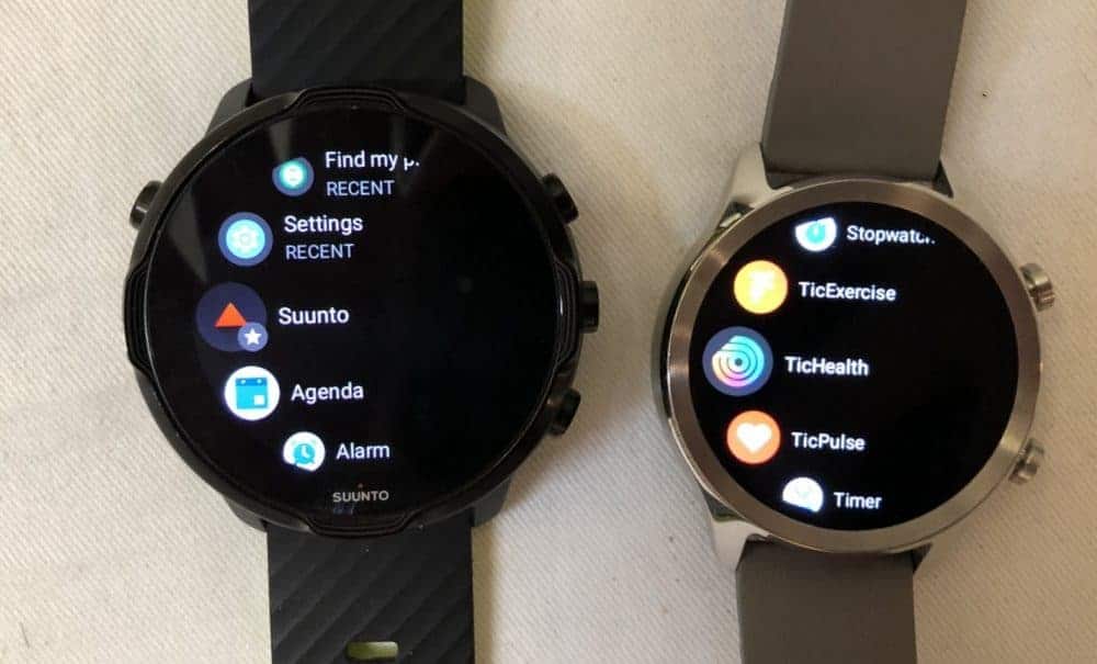Suunto 7 vs Ticwatch C2 apps