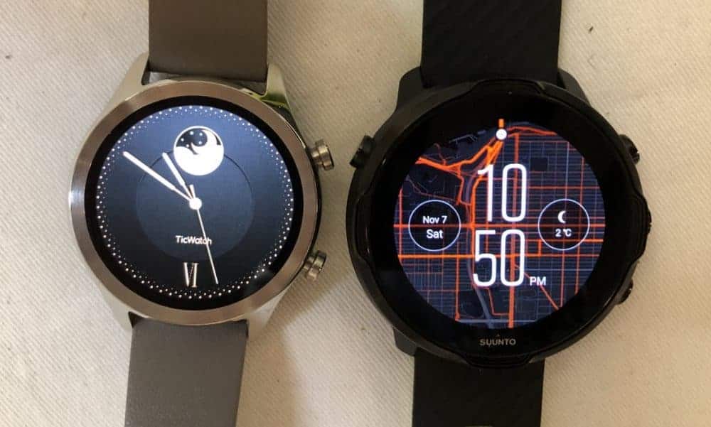 Suunto 7 vs Ticwatch C2 watch face