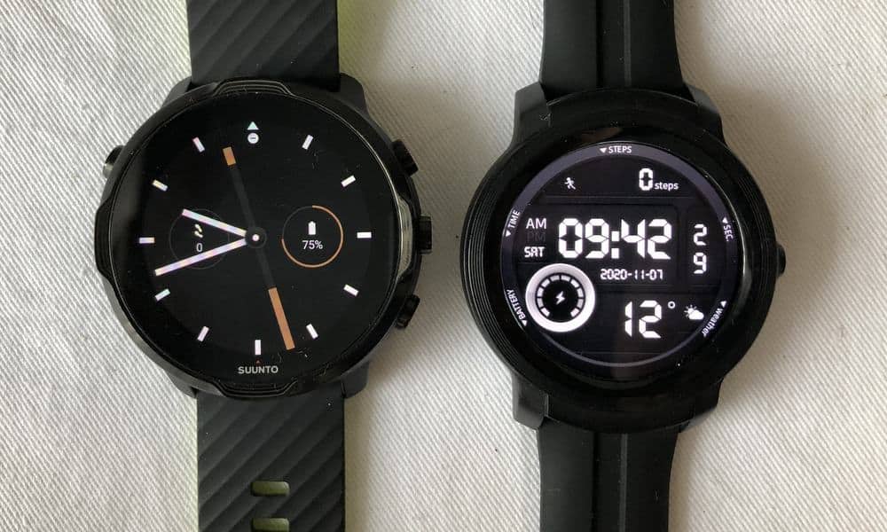 Suunto 7 vs Ticwatch E2 watch faces