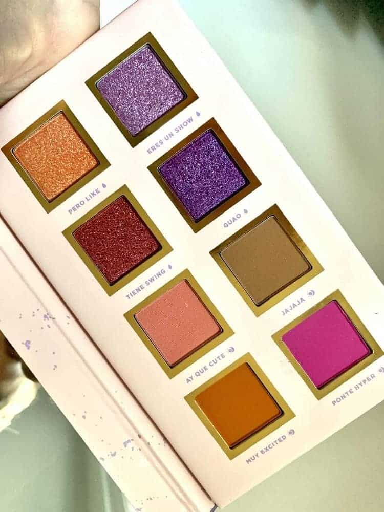 A closeup look of an eyeshadow palette.