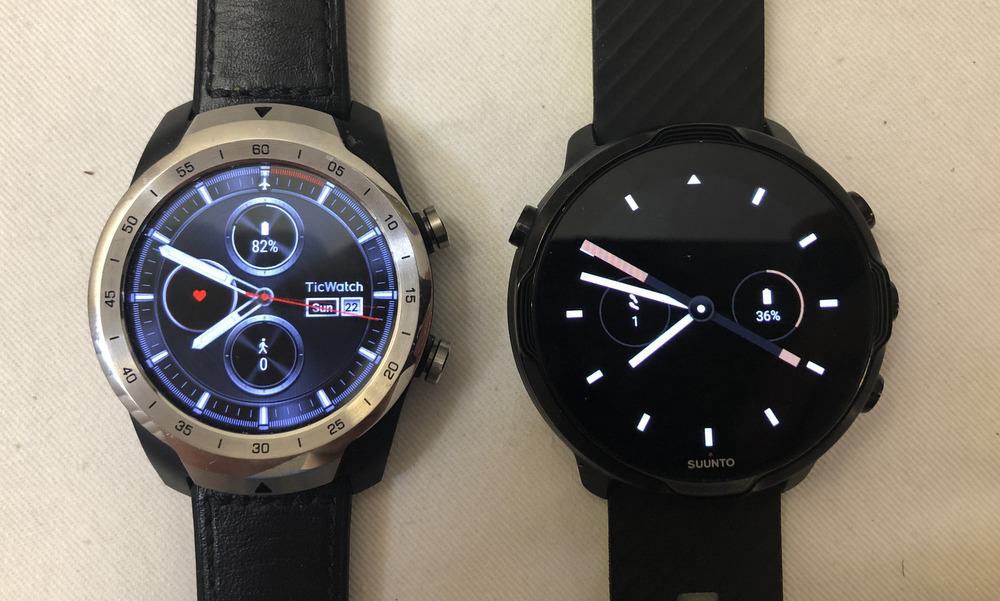 suunto 7 vs ticwatch pro watch faces