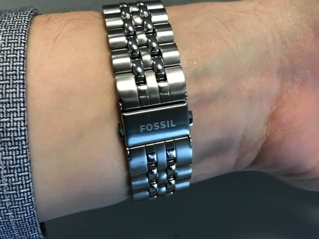 Clasp for silver link strap for Fossil Q Wander smartwatch