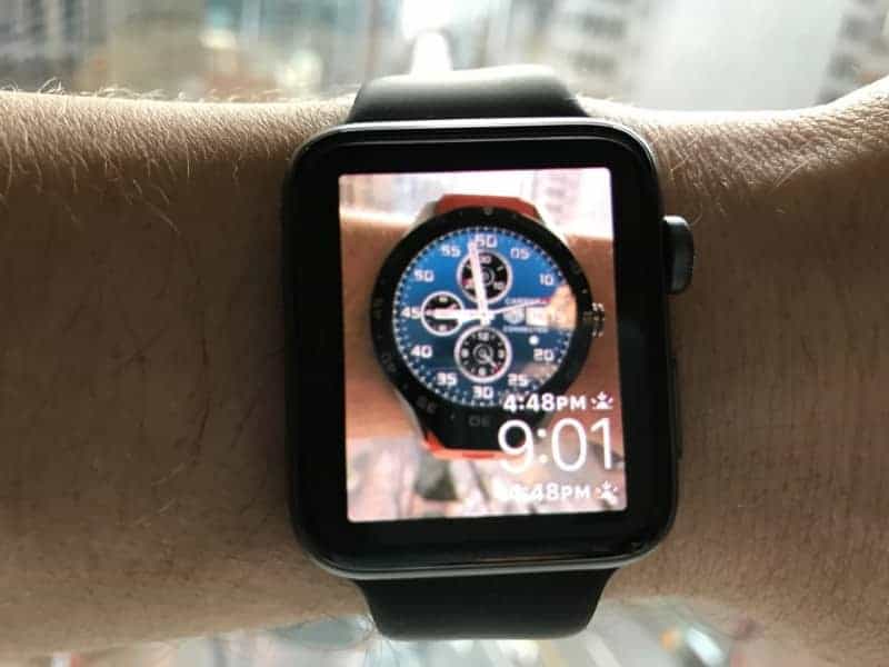 Apple watch with the TAG Heuer watch face