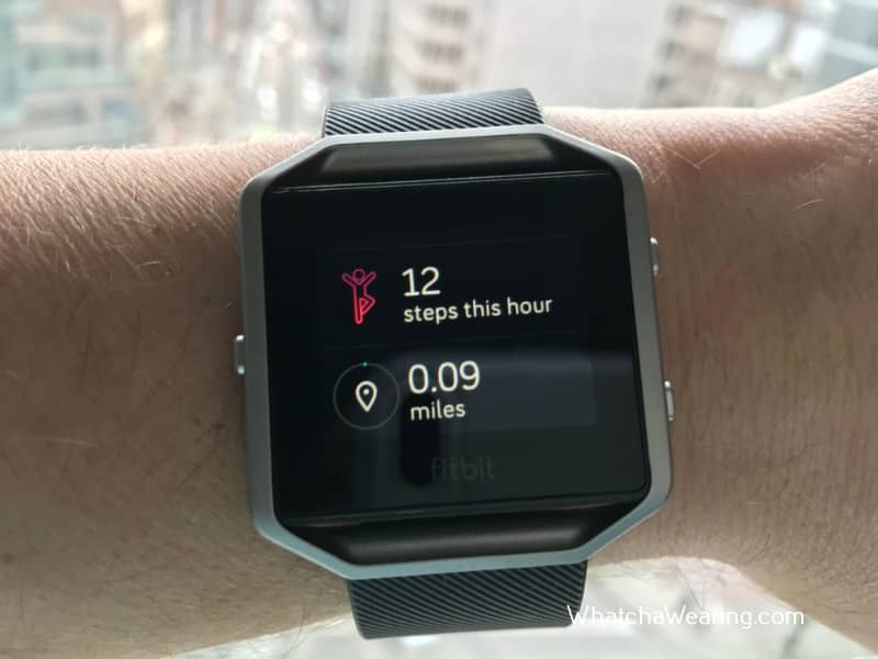 The Fitbit Blaze Basic tracking data.