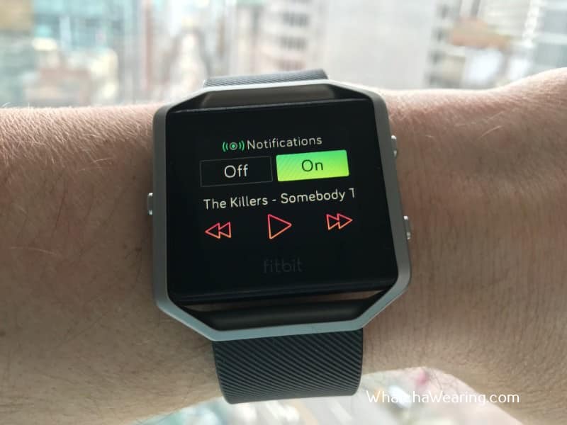 The Fitbit Blaze Music.