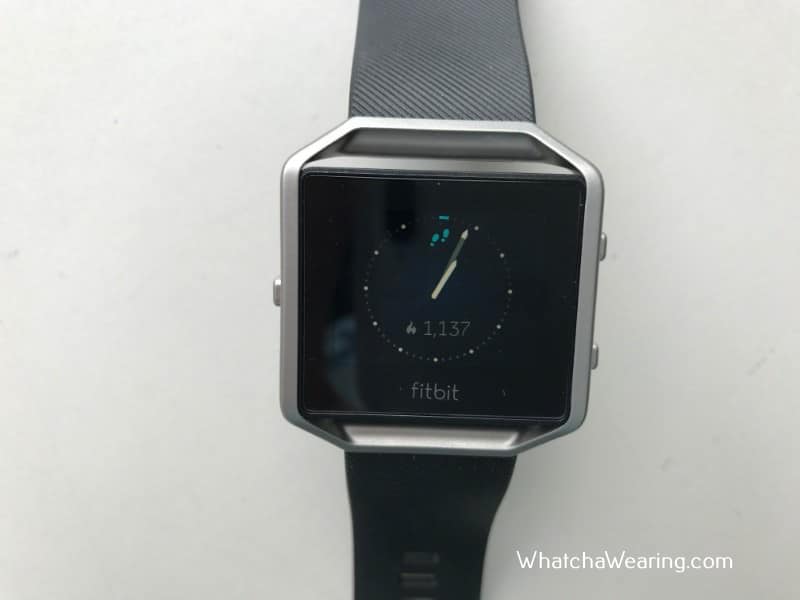 The Fitbit Blaze with charger.