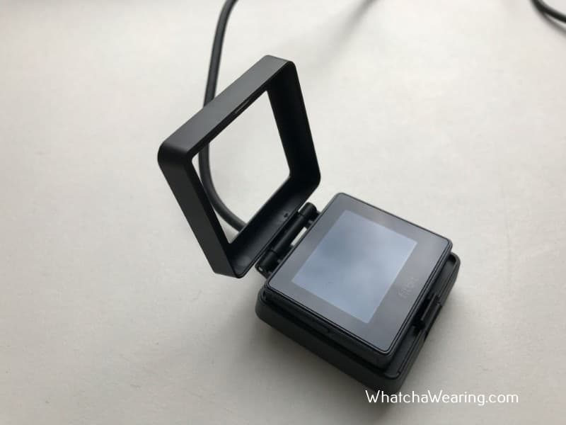 The Fitbit Blaze with charger.