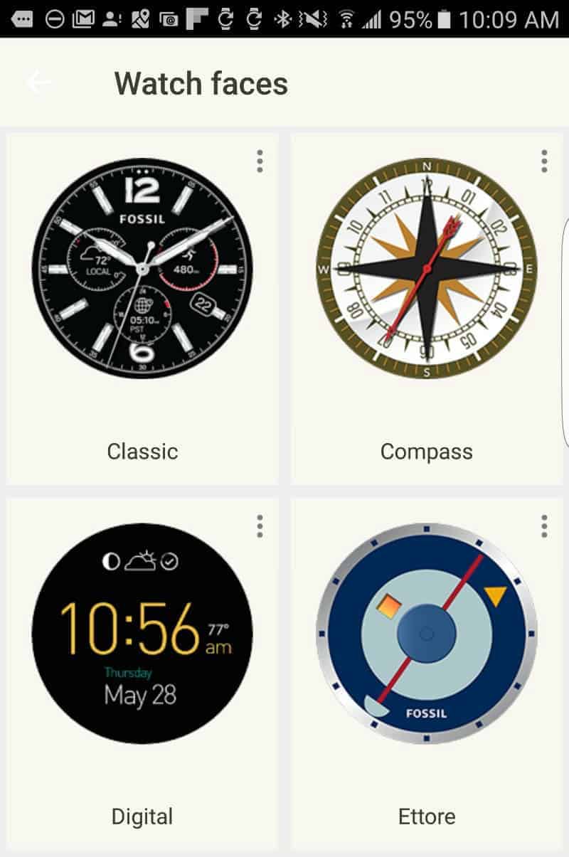Fossil Q Founder 2.0 watch faces.