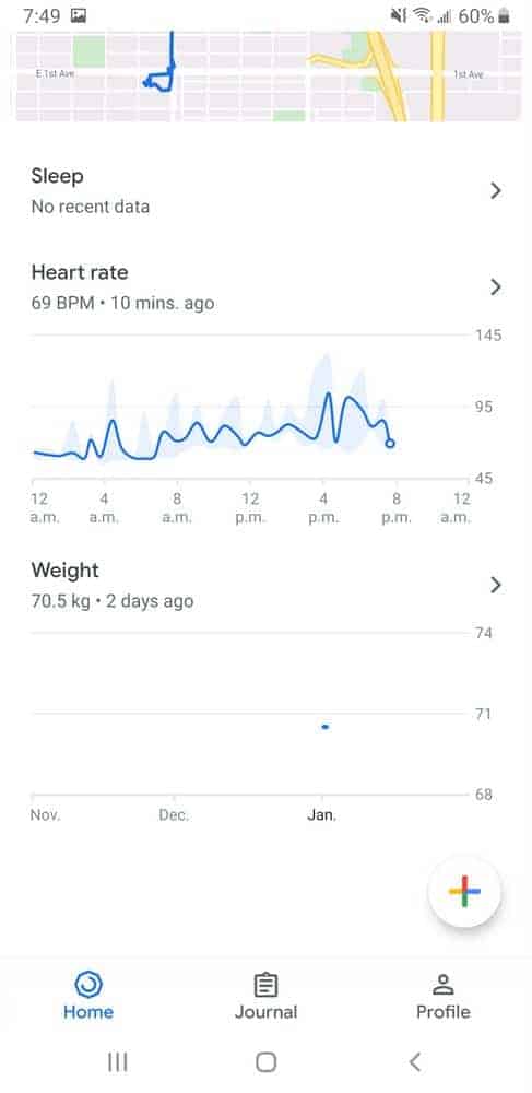 Fossil Sport Smartwatch Google Fit smartphone app