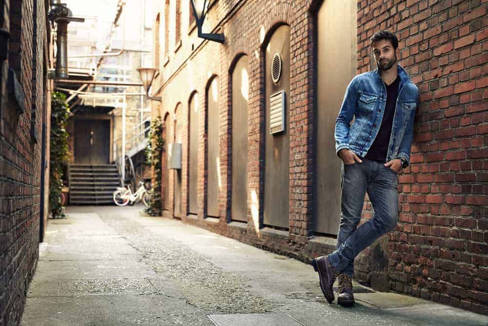 man wearing jeans