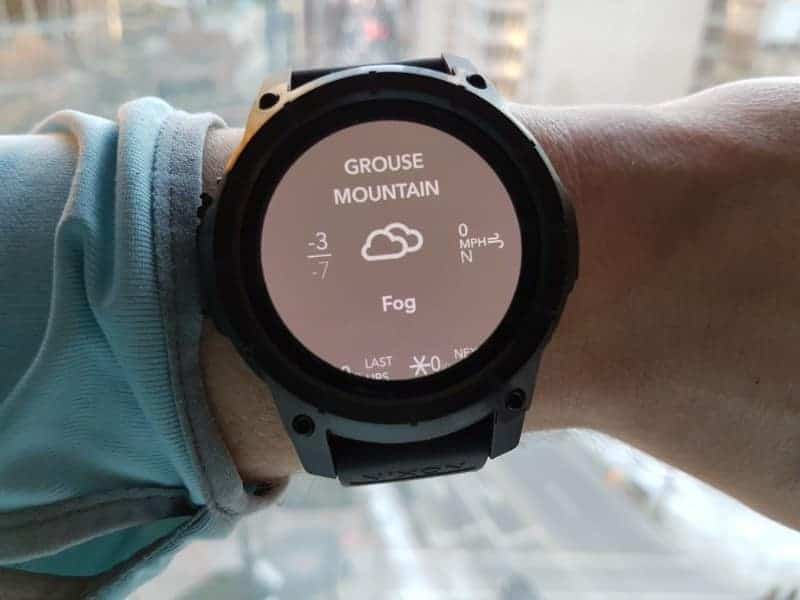 Nixon the Mission Smartwatch Ski Conditions.