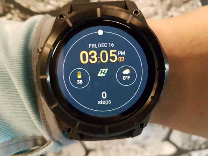 Nixon the Mission Smartwatch face with clock.