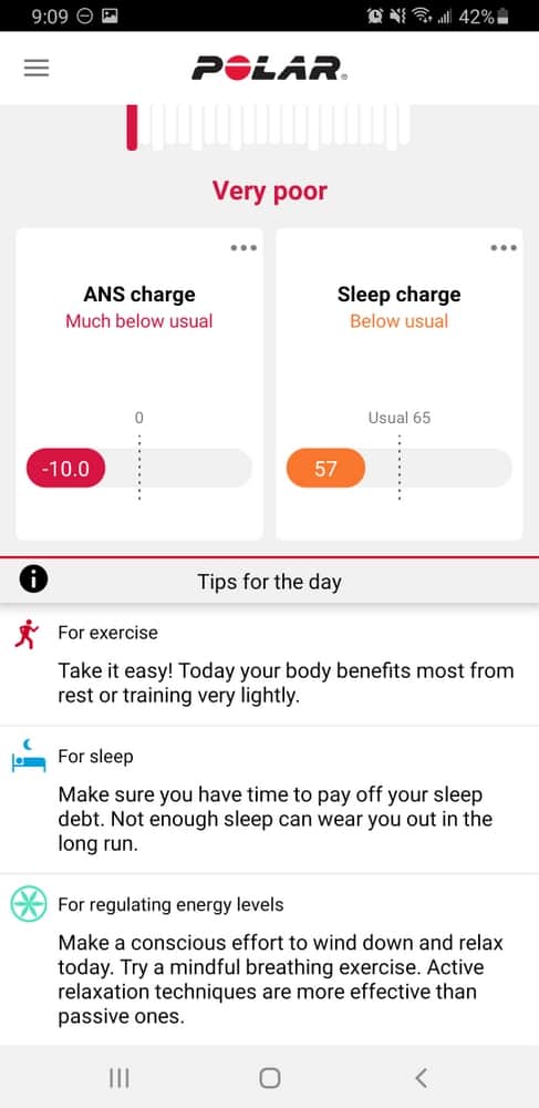 Polar Grit X sleep analysis