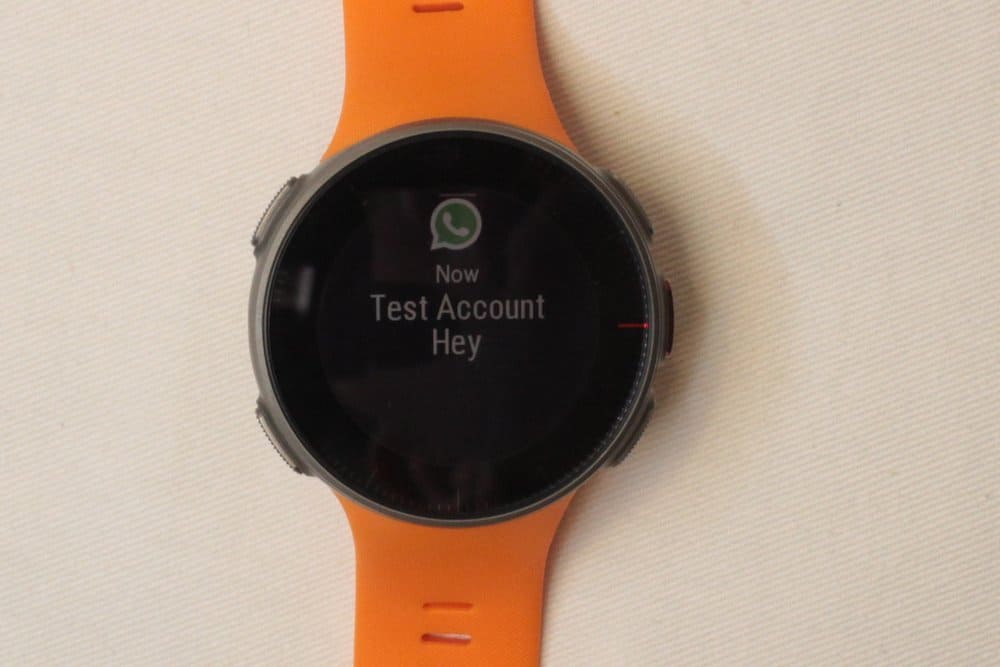 Polar Vantage V notification whatsapp