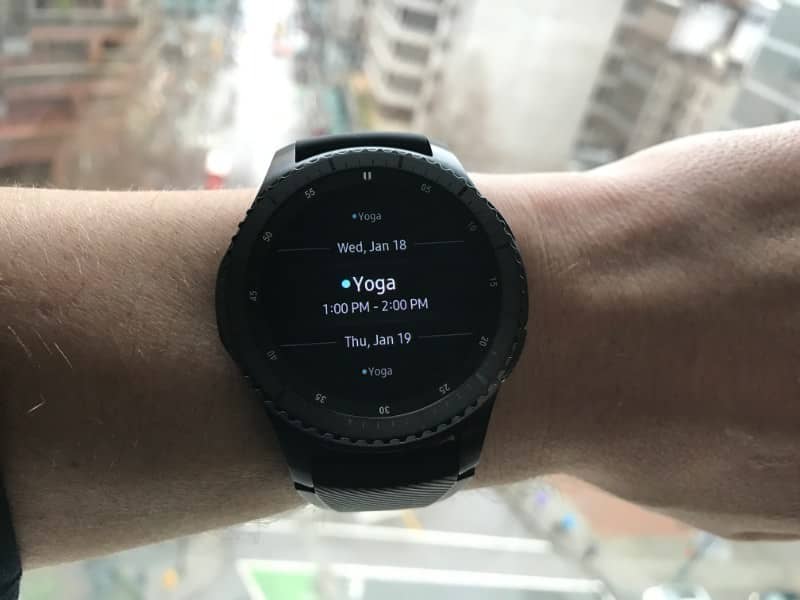 Calendar on the Samsung Gear S3 Frontier Smartwatch