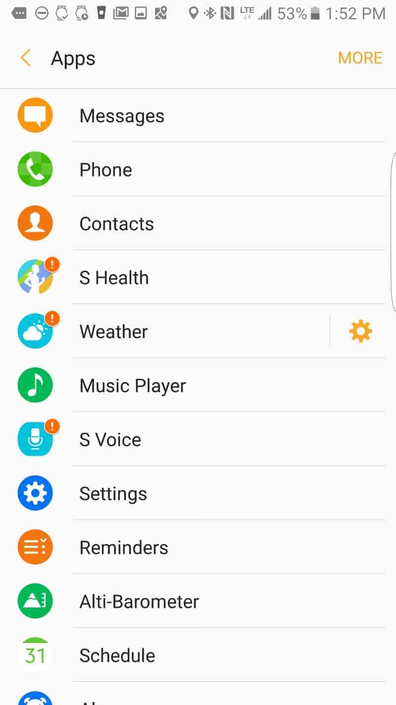 Samsung Gear S3 Apps.