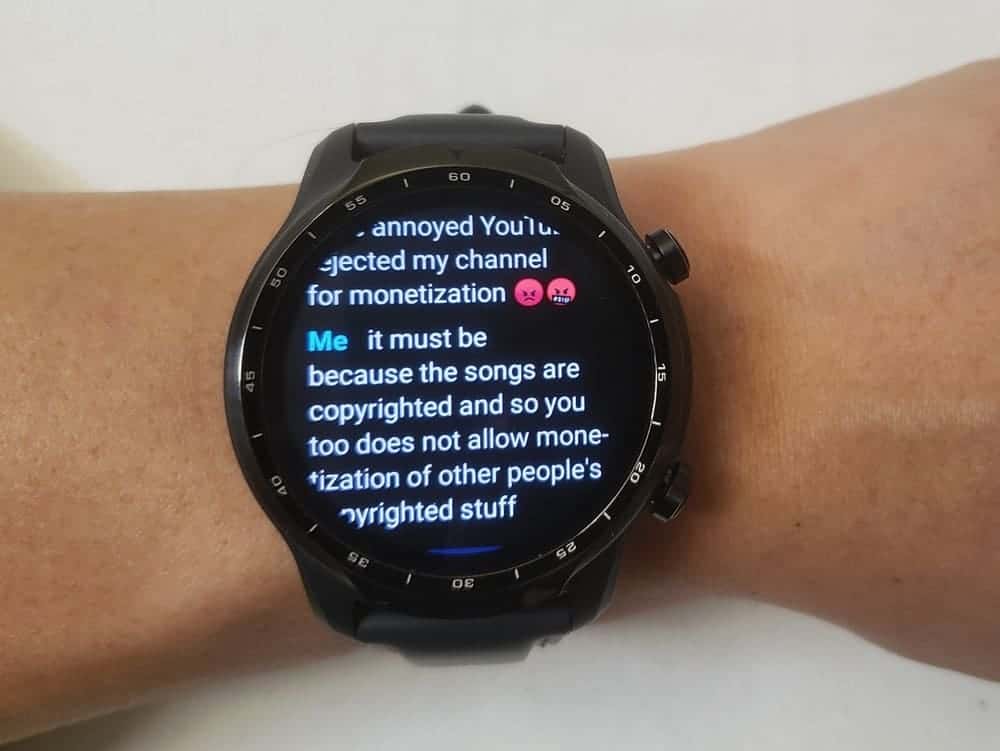 ticwatch pro 3 texts