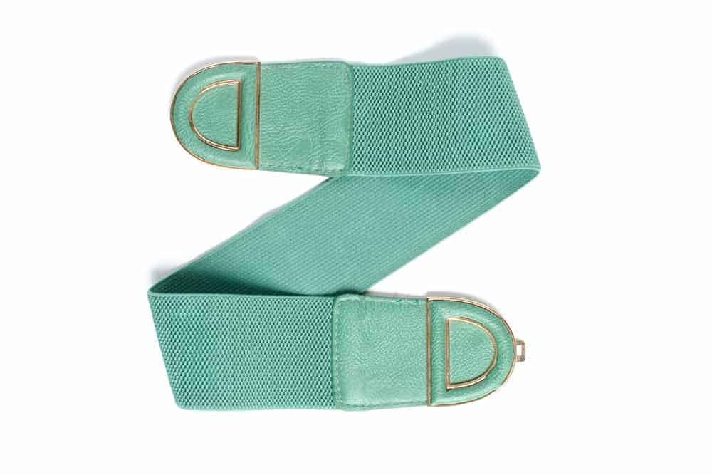 A woman's green elastic belt.