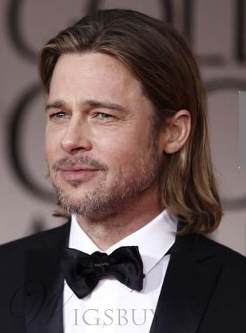 Men's Hairstyle Shoulder Length Straight Lace Wig from WigsBuy.