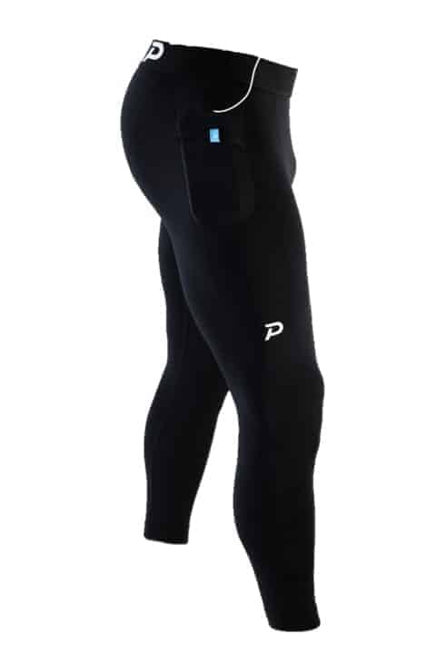 A close look at a pair of strider compression tights.