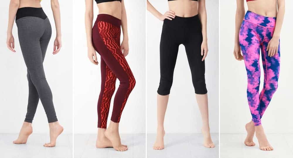 A close look at women wearing different yoga pants.