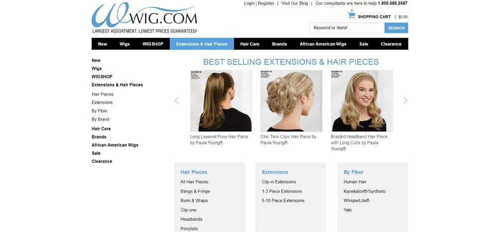 This is a screenshot of the Wig website.