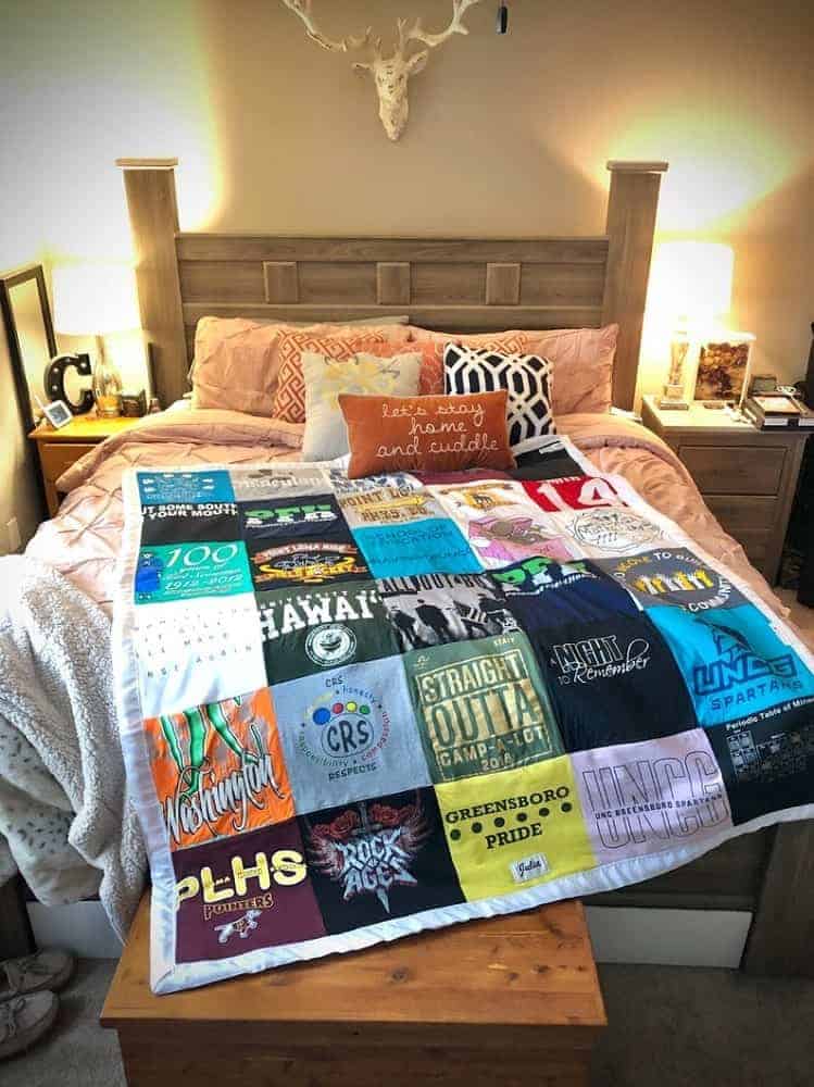 Custom T-shirt quilt from Etsy.