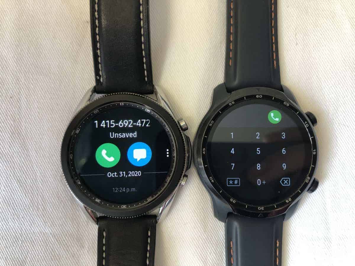 samsung galaxy watch 3 vs ticwatch pro 3 phone calls