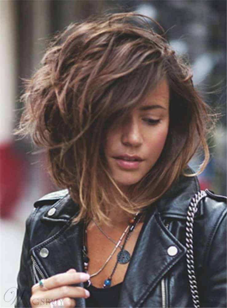 Hot Loose Wave Side Swept Human Hair Capless Wig from WigsBuy.