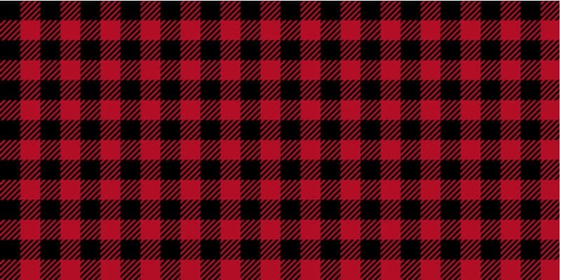 A close look at a red and black flannel twill pattern.