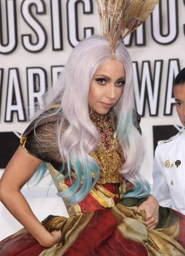 Lady GaGa in an Alexander McQueen gown at 2010 MTV Video Music Awards.