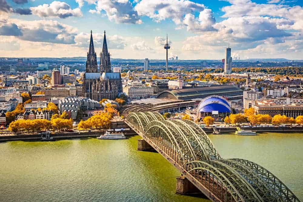 Aerial view of Cologne, Germany.